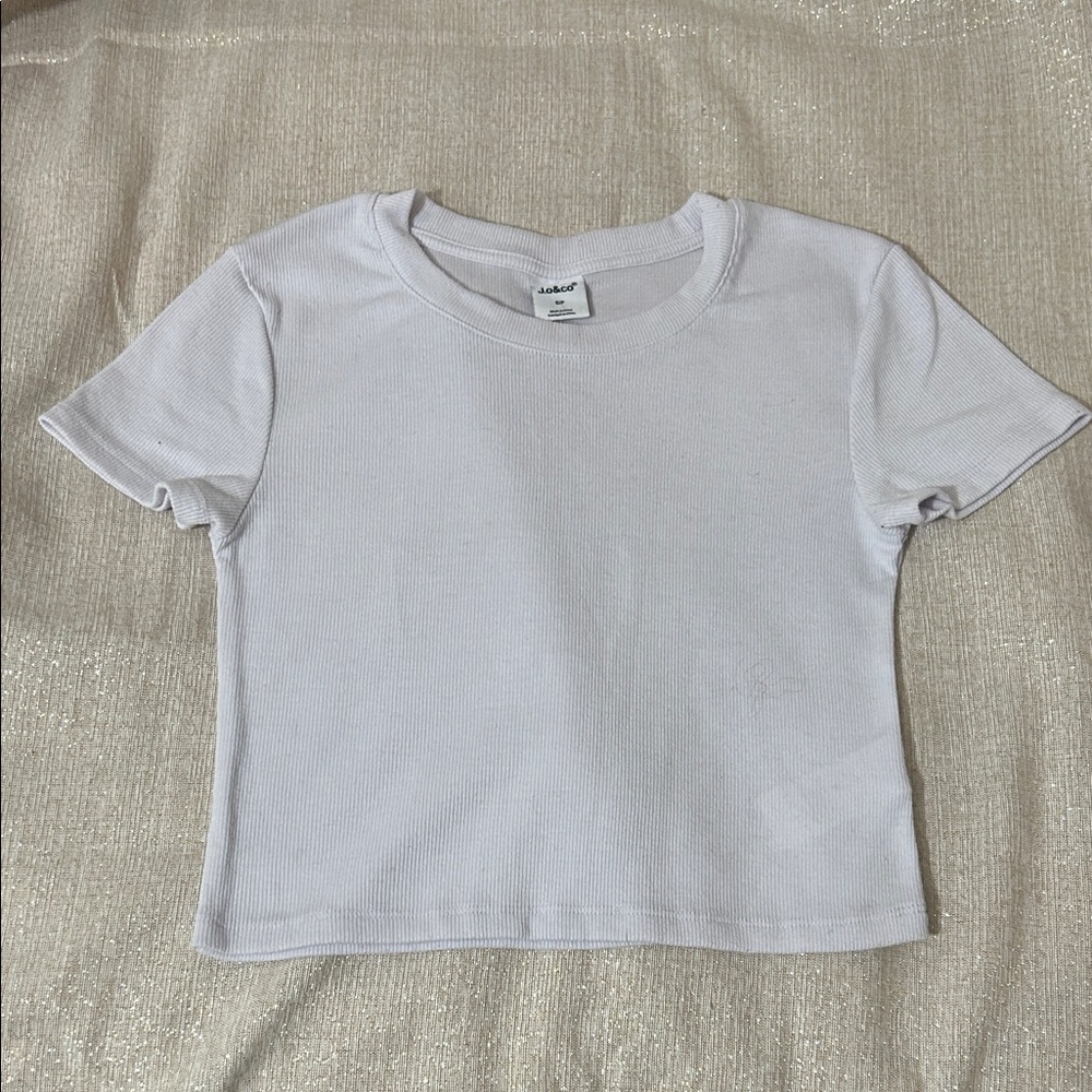 Light purple Ribbed Crop Tee - Women's Classic Short Sleeve